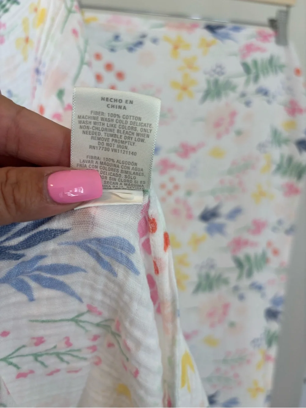Cloud Island 100% Cotton Muslin Blanket / Scarf / Swaddle | Floral Print